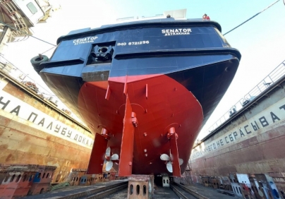 Специалистами судоремонтной службы АСПО Южного центра (входит в ОСК) завершен капитальный доковый ремонт судна проекта 92-040 тип Амур