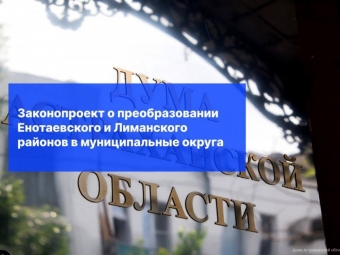 В муниципальные округа могут преобразовать Енотаевский и Лиманский районы