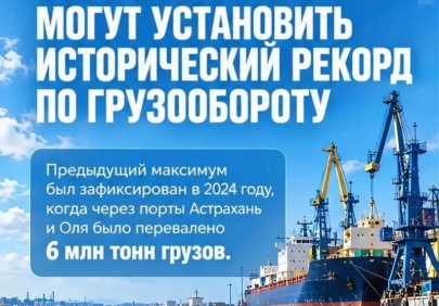 Астраханские порты по итогам 2026 года могут установить исторический рекорд по грузообороту