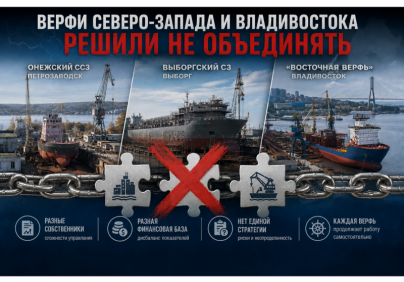 Верфи Северо-Запада и Владивостока решили не объединять